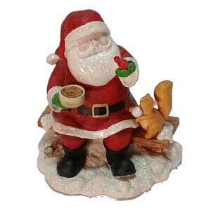 Russ Berrie "Taking the Chill Off" Figurine, 1990's 5" Painted Resin w/ Glitter